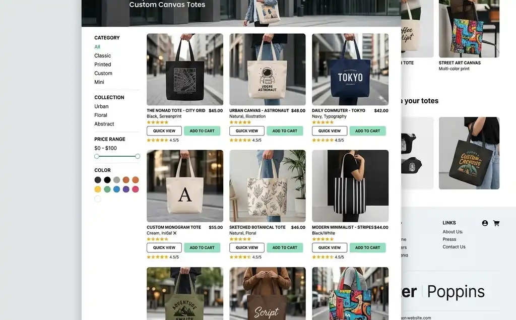 Screenshot of GTC storefront